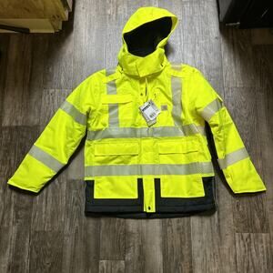 Carhartt ANSI 107 Class 3 Waterproof Heavyweight Insulated Jacket in Brite Lime